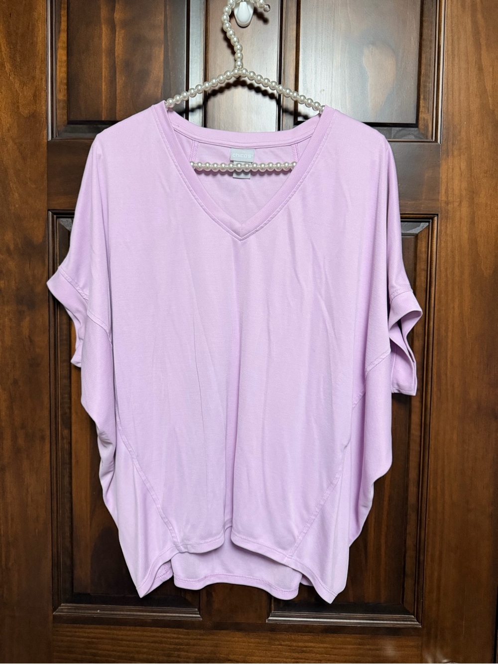 Chico's Lilac V-Neck Short Sleeve Dolman Top